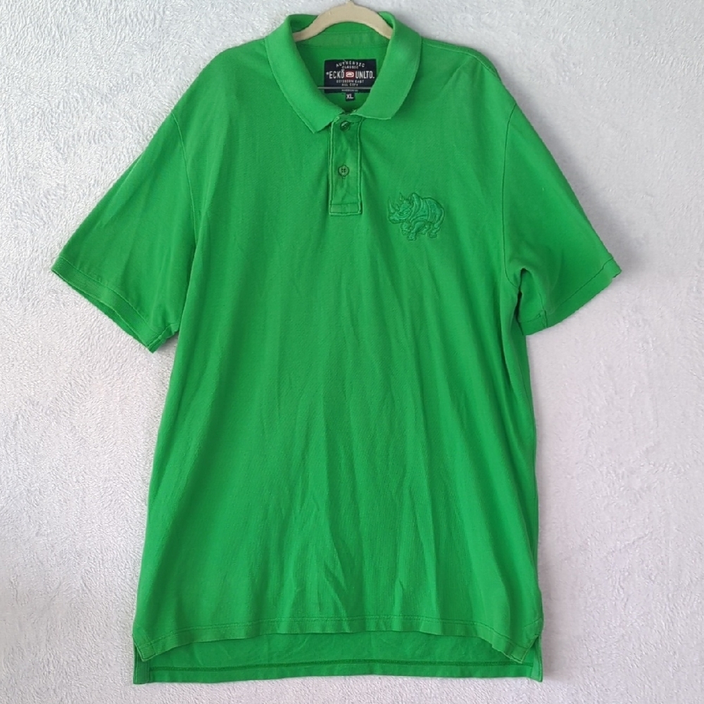 Ecko Unlimited Men's Emerald Green Rhino Polo Shirt‎ Size XL